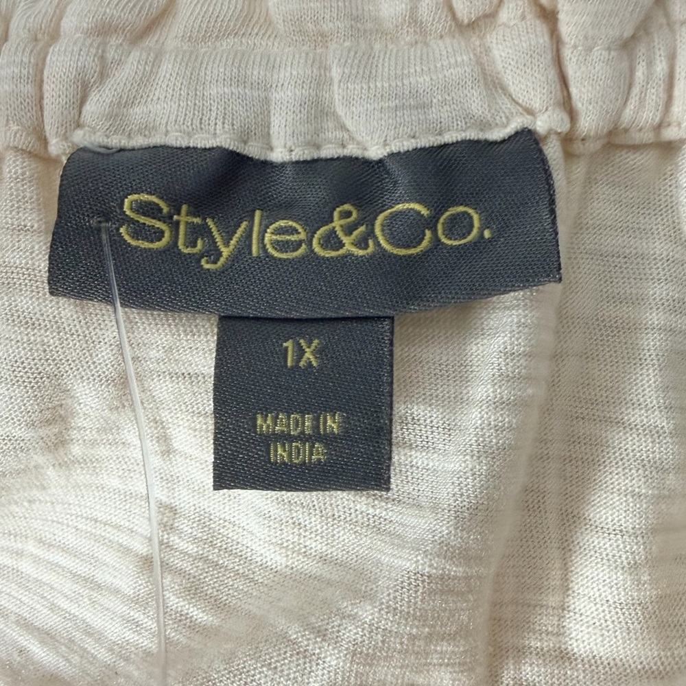 Style & Co Soft Cream Basic tee Blouse‎ 1X New without tag - Picture 3 of 9
